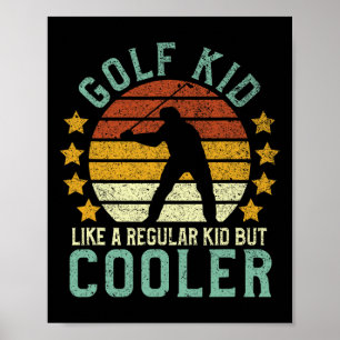 Affiche Enfants de golf Drôle de jeune golfeur et amateur