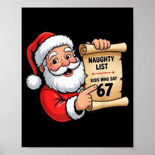 Affiche Enfants de la liste vilain qui disent 67 Noël Six
