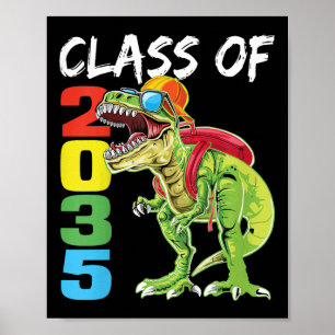 Affiche Enfants de la promotion 2035 T Rex dinosaure Premi