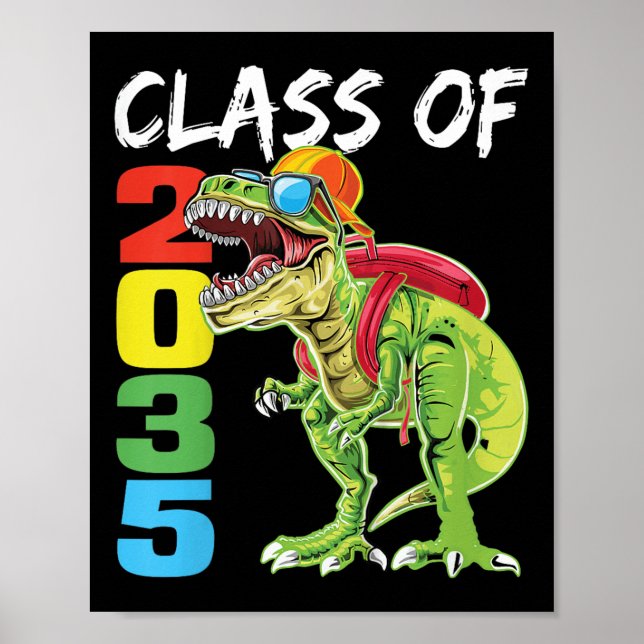 Affiche Enfants de la promotion 2035 T Rex dinosaure Premi (Devant)