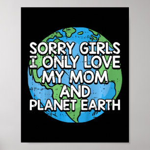 Affiche Enfants Désolé Filles Je N'Aime Que Ma Mère Jour d