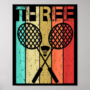 Affiche Enfants Dminton 3 Anniversaire Garçon fille Dminto