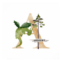 Enfants Dragon Nom Personnalisé Monogramme A Nurse