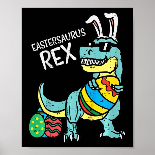 Affiche Enfants Eastersaurus Rex Pâques Trex Lapin Tout-Pe (Devant)