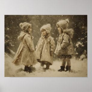Affiche Enfants en hiver