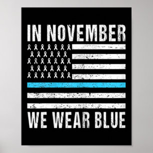 Affiche Enfants En Novembre Nous Portons Blue Diabetes Sen