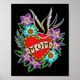 Affiche Enfants Enfants Maman Tatouage cardiaque
