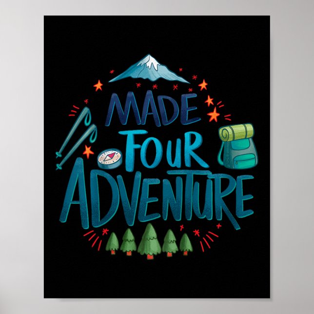 Affiche Enfants Fabriqué Quatre Aventure 4e Anniversaire C (Devant)