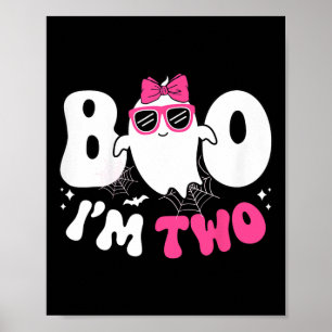 Affiche Enfants Fantôme Boo Je suis deux fille de 2e anniv