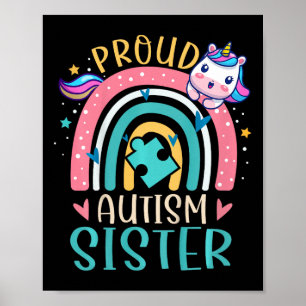 Affiche Enfants Fier Autisme Soeur Sensibilisation Cute Un