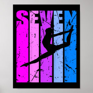 Affiche Enfants Filles Gymnastique 7e anniversaire Danse D