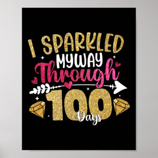 Affiche Enfants Filles J'Ai Éclaté Mon Chemin Pendant 100 