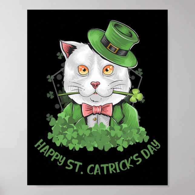 Affiche Enfants Filles St Patricks Day Chat Heureux St Cat (Devant)