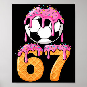 Affiche Enfants Football Drip Numéro 67 Garçons Joueur de
