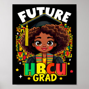 Affiche Enfants Futur Hbcu Grad Black Girl Enfants Afro No