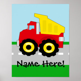 Affiche Enfants garçons Construction camion