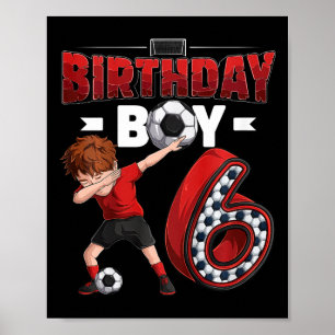 Affiche Enfants garçons faisant le dab 6 ans joueur de foo