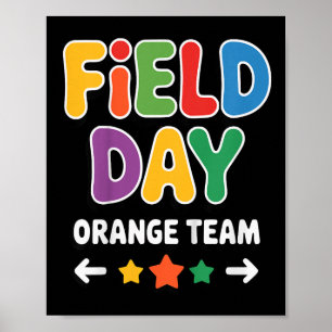 Affiche Enfants Garçons Field Day Orange Team Teacher Fiel