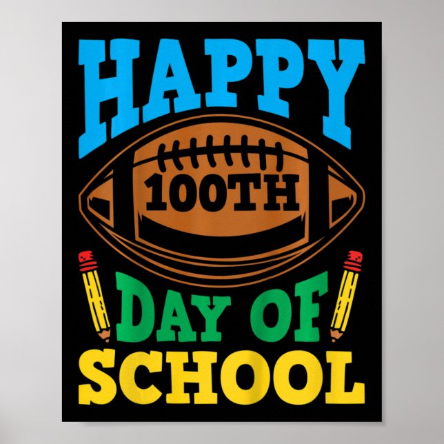 Affiche Enfants Garçons Filles 100 Jours D'École Joyeux 10 (Devant)