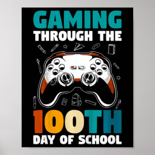 Affiche Enfants Garçons Gamer Jouer Tout Au Long Du 100E J