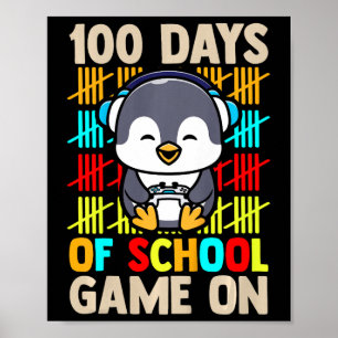 Affiche Enfants Garçons Joueur 100 Jours De Jeux D'École S