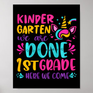 Affiche Enfants Gardergarten Fait 1ère Année Dernière Jour