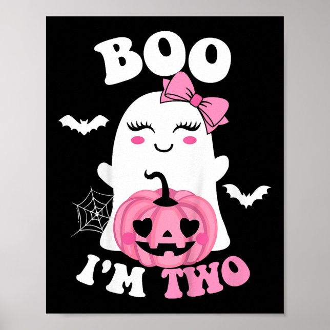Affiche Enfants Ghost Boo Je suis deux ans 2e anniversaire (Devant)