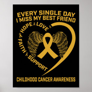 Affiche Enfants Gold Ruban Enfance Cancer Sensibilisation 