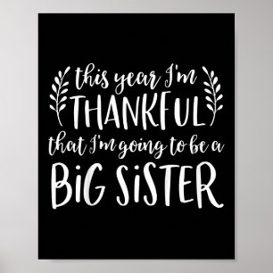 Affiche Enfants Grande Soeur Thanksgiving Grossesse Annonc