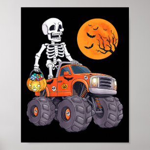 Affiche Enfants Halloween Skeleton équitation Monster Cami