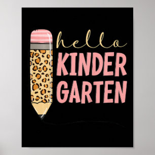 Affiche Enfants Hello Kindergarten 1er Jour De Maternelle