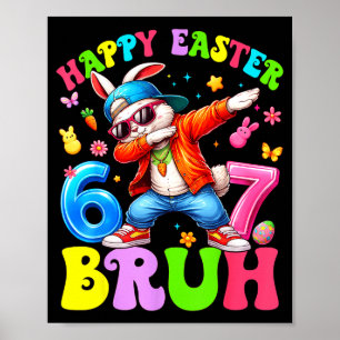 Affiche Enfants heureux Pâques 67 mème six sept dabbing la