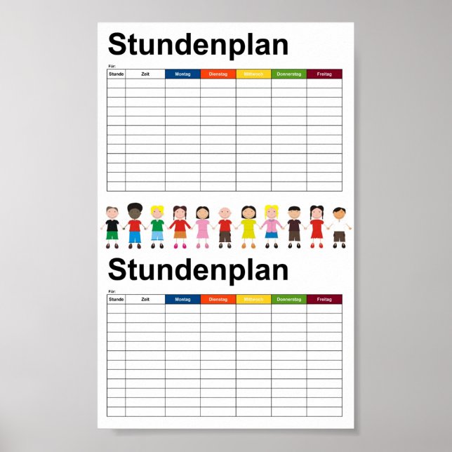 Affiche Enfants / Horaire (Devant)