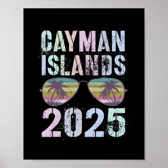 Affiche Enfants Îles Caïmans 2025 Vacances Surf Croisière (Devant)