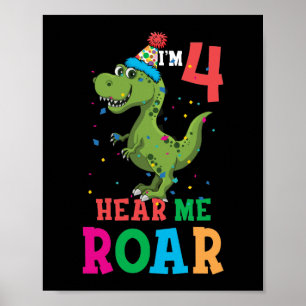 Affiche Enfants J'ai quatre Entendez-moi Roar 4e anniversa
