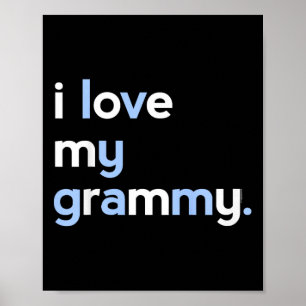 Affiche Enfants J'Aime Ma Chemise Grammy Pour Garçons Gran
