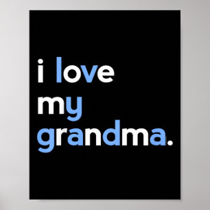 Affiche Enfants J'Aime Ma Chemise Grand-Mère Pour Garçons 
