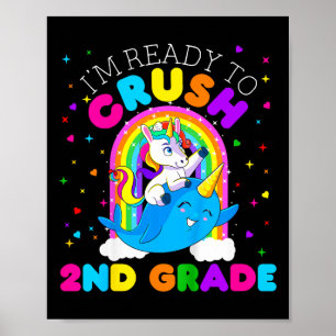 Affiche Enfants Je suis prêt à écraser la 2e année Unicorn