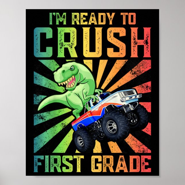 Affiche Enfants Je suis prêt à écraser le Tee de première  (Devant)