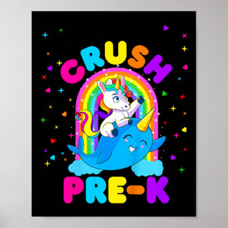 Affiche Enfants Je suis prêt à écraser Pré K Unicorn Retou