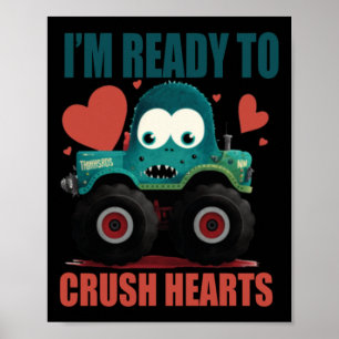 Affiche Enfants J'écrase Coeurs Monster Truck Toddler Boys