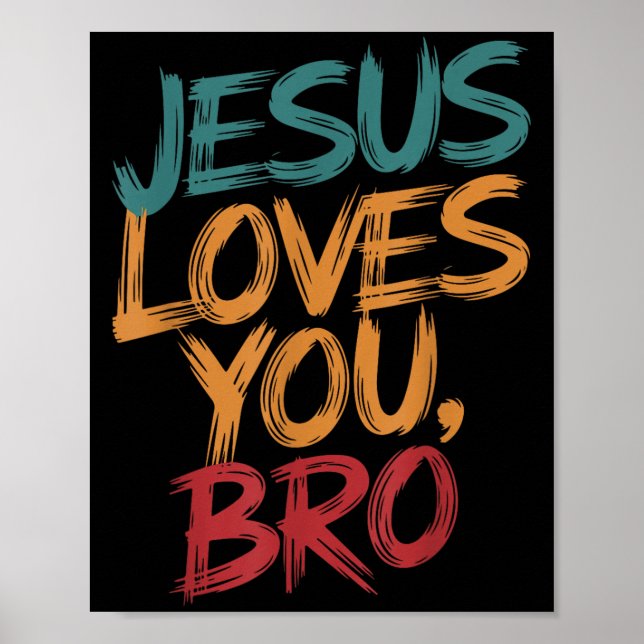 Affiche Enfants Jésus vous aime Frère drôle garçons chréti (Devant)
