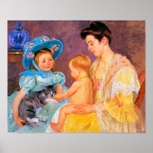 Affiche Enfants jouant avec un chat, Mary Cassatt