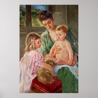 Affiche Enfants jouant avec un chien par Mary Cassatt