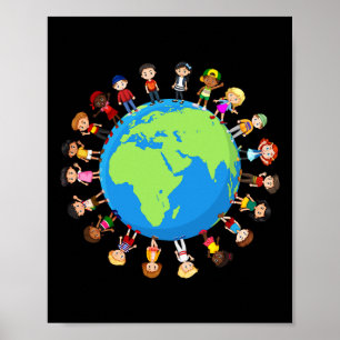 Affiche Enfants jours des terres autour du monde Environne