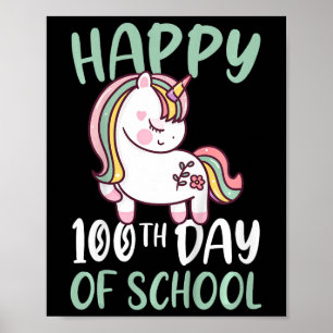 Affiche Enfants Joyeux 100E Jour De Filles D'École 100 Jou