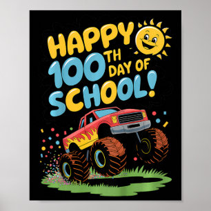 Affiche Enfants Joyeux 100ème Jour De L'École Monster Conc