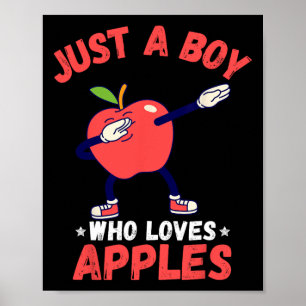 Affiche Enfants Juste Un Garçon Qui Aime Les Pommes Cadeau