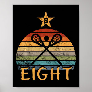 Affiche Enfants Lacrosse Anniversaire 8 ans Lacrosse 8e Bi