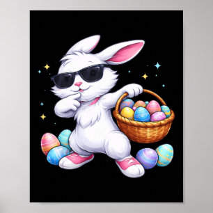 Affiche Enfants Lapin Heureux Dabbing Pâques Enfants Garço